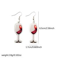 1 Pair Casual Simple Style Wine Glass Arylic Alloy Drop Earrings main image 3