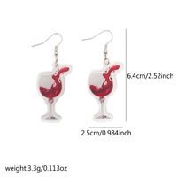1 Pair Casual Simple Style Wine Glass Arylic Alloy Drop Earrings main image 2