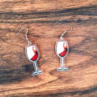 1 Pair Casual Simple Style Wine Glass Arylic Alloy Drop Earrings main image 5