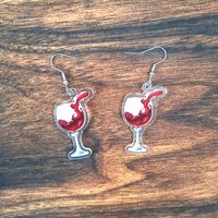 1 Pair Casual Simple Style Wine Glass Arylic Alloy Drop Earrings main image 6