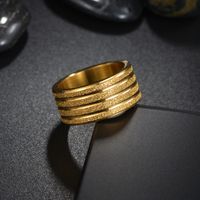 Basic Modern Style Classic Style Round Solid Color 304 Stainless Steel Titanium Steel Plating Gold Plated Men's Rings main image 5