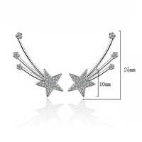 1 Paire Style De Fée Élégant Dame Star Incruster Le Cuivre Zircon Boucles D'Oreilles main image 2