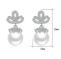 1 Paire De Base Style Moderne Style Classique Géométrique Incruster Le Cuivre Perle D'Imitation Zircon Boucles D'oreilles main image 2