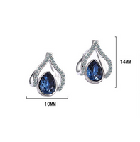 1 Pair Elegant Lady Modern Style Water Droplets Inlay Copper Artificial Crystal Rhinestones Zircon Ear Studs main image 2