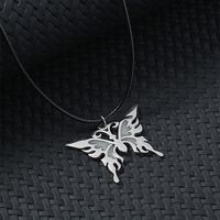 Wholesale Jewelry Basic Modern Style Classic Style Moon Life Tree Butterfly 304 Stainless Steel Rope Pendant Necklace main image 3