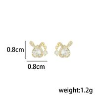 1 Paire Élégant Style Simple Commuer Oreilles De Lapin Forme De Cœur Placage Incruster Argent Sterling Zircon Plaqué Or 14K Boucles D'Oreilles main image 2