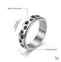 Casual Modern Style Classic Style Footprint 304 Stainless Steel Anxiety Ring In Bulk main image 2