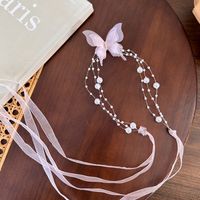 Wholesale Jewelry Simple Style Classic Style Color Block Cloth Imitation Pearl Fabric Patchwork Choker sku image 2