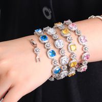 Großhandel Basic Moderner Stil Klassischer Stil Geometrisch Süssigkeit Kupfer Inlay Zirkon Armbänder main image 11