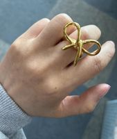 IG Style Sweet Bow Knot 304 Stainless Steel 18K Gold Plated Rings In Bulk main image 3