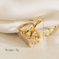 IG Style Sweet Bow Knot 304 Stainless Steel 18K Gold Plated Rings In Bulk main image 2