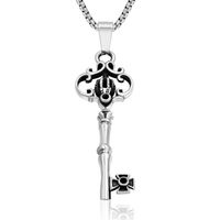 Gothic Crown Key Men Women Stainless Steel Necklace Pendant Punk Fashion Accessories sku image 1