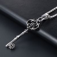 Gothic Crown Key Men Women Stainless Steel Necklace Pendant Punk Fashion Accessories main image 5