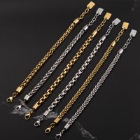 Basic Modern Style Classic Style Geometric Solid Color 304 Stainless Steel Plating Gold Plated Men's Bracelets main image 1