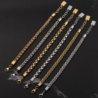 Basic Modern Style Classic Style Geometric Solid Color 304 Stainless Steel Plating Gold Plated Men's Bracelets main image 8