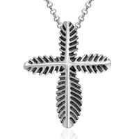 A Stainless Steel Jewelry Men's And Women's Sweater Chain Necklace Fashionable Vintage Leaf Pendant Necklace Accessories sku image 1