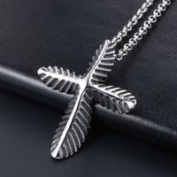 A Stainless Steel Jewelry Men's And Women's Sweater Chain Necklace Fashionable Vintage Leaf Pendant Necklace Accessories main image 1