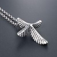 A Stainless Steel Jewelry Men's And Women's Sweater Chain Necklace Fashionable Vintage Leaf Pendant Necklace Accessories main image 5