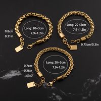 Basic Modern Style Classic Style Geometric Solid Color 304 Stainless Steel Plating Gold Plated Men's Bracelets main image 2