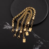 Basic Modern Style Classic Style Geometric Solid Color 304 Stainless Steel Plating Gold Plated Men's Bracelets main image 7
