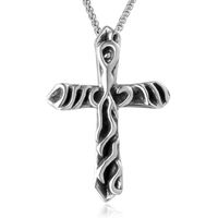 Personality Texture Cross Men's Necklace Stainless Steel Fashion Trend Pendant Birthday Gift Jewelry sku image 1