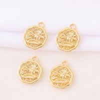 1 Piece 18*15mm Copper 18K Gold Plated Round Flower Polished Pendant main image 1