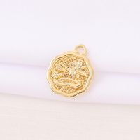 1 Piece 18*15mm Copper 18K Gold Plated Round Flower Polished Pendant main image 3