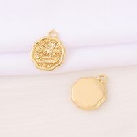 1 Piece 18*15mm Copper 18K Gold Plated Round Flower Polished Pendant main image 5