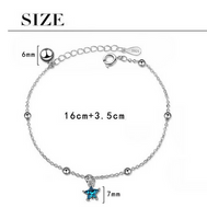 Copper White Gold Plated Fairy Style Elegant Lady Inlay Pentagram Rhinestones Bracelets main image 2