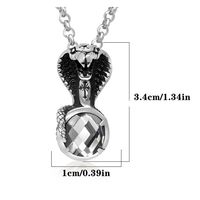 A Non-Fading Jewelry Personality Black And White Cobra Pendant Stainless Steel Men's Necklace Jewelry main image 2