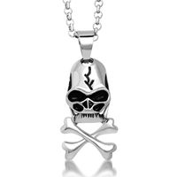 Personalized Fashion Skull Pendant Men's And Women's Necklace Stainless Steel Pendant Trendy Retro Punk Jewelry sku image 1