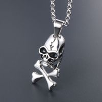 Personalized Fashion Skull Pendant Men's And Women's Necklace Stainless Steel Pendant Trendy Retro Punk Jewelry main image 4
