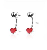 1 Pair Simple Style Heart Shape Epoxy Copper Ear Studs main image 2