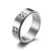 Novelty Punk Cool Style Crow Dice 304 Stainless Steel Anxiety Ring In Bulk sku image 1