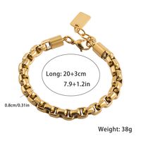 Basic Modern Style Classic Style Geometric Solid Color 304 Stainless Steel Plating Gold Plated Men's Bracelets sku image 1