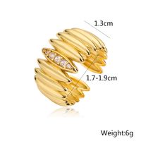 Copper 18K Gold Plated Retro Punk Simple Style Plating Inlay Geometric Zircon Open Rings main image 4