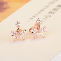 1 Pair Elegant Shiny Bow Knot Inlay Copper Zircon Drop Earrings sku image 2