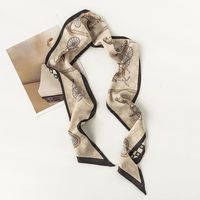 Women's French Style Carriage Polyester Printing Silk Scarves sku image 2