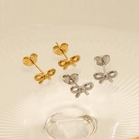1 Pair Vacation Simple Style Bow Knot Plating 304 Stainless Steel 18K Gold Plated Ear Studs main image 1