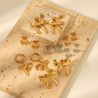 1 Pair Vacation Simple Style Bow Knot Plating 304 Stainless Steel 18K Gold Plated Ear Studs main image 7