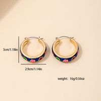 1 Piece Simple Style Classic Style Flower Floral Printing Alloy Earrings main image 5