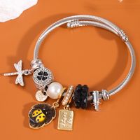 Basic Modern Style Classic Style Bee Dragonfly Alloy Inlay Rhinestones Women's Bangle main image 3