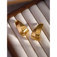 1 Pair IG Style Basic Classic Style Irregular Solid Color Plating 316 Stainless Steel  18K Gold Plated Drop Earrings main image 4