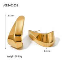 1 Pair IG Style Basic Classic Style Irregular Solid Color Plating 316 Stainless Steel  18K Gold Plated Drop Earrings main image 2