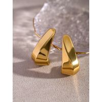 1 Pair IG Style Basic Classic Style Irregular Solid Color Plating 316 Stainless Steel  18K Gold Plated Drop Earrings main image 5