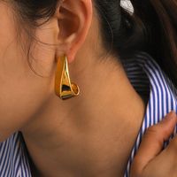 1 Pair IG Style Basic Classic Style Irregular Solid Color Plating 316 Stainless Steel  18K Gold Plated Drop Earrings main image 1