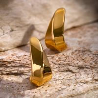 1 Pair IG Style Basic Classic Style Irregular Solid Color Plating 316 Stainless Steel  18K Gold Plated Drop Earrings main image 6