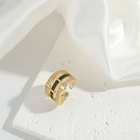 Kupfer Vintage-Stil Moderner Stil Pendeln Inlay Geometrisch Auge Zirkon Offener Ring main image 3