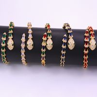 De Gros Nouveauté Vêtement De Rue Style Cool Serpent Le Cuivre Incruster Zircon Bracelet sku image 6