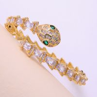 De Gros Nouveauté Vêtement De Rue Style Cool Serpent Le Cuivre Incruster Zircon Bracelet main image 7